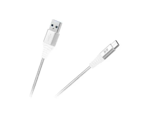 Cablu USB - USB tip C, Rebel, 50 cm, Alb