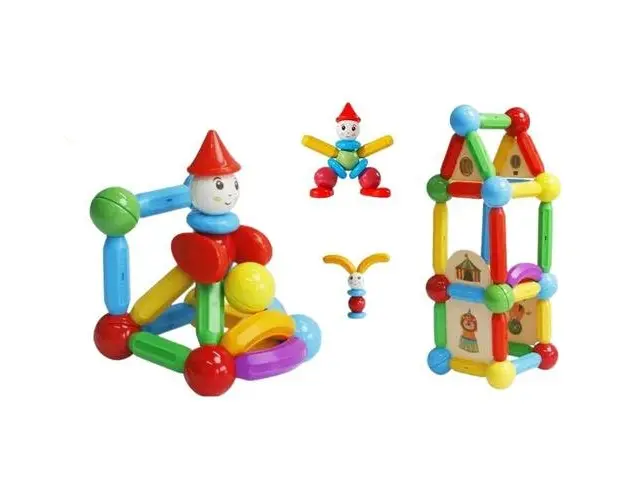Set de constructie magnetic STICK 78 piese MAGPLAYER