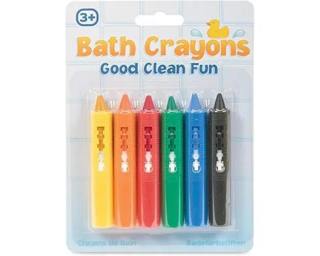 Set jucarii pentru baie Creioane colorate Tobar, 6 piese, 3 ani+
