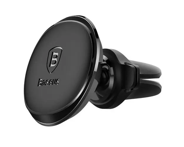 Suport auto Baseus OS pentru SmartPhone, fixare grilaj ventilatie, magnetic, 2 x clips cablu (Negru)