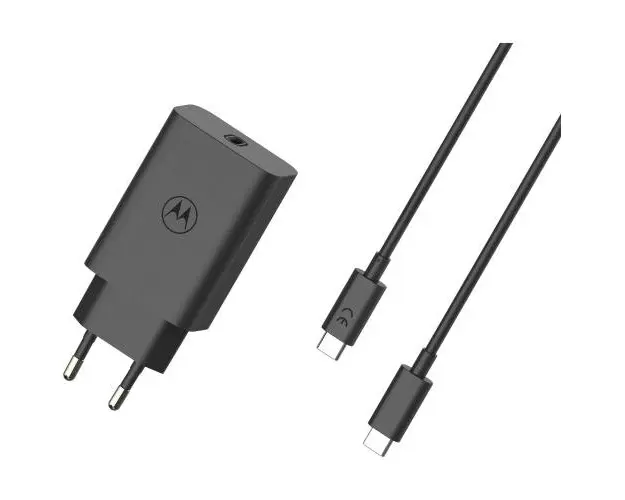 Incarcator retea Motorola TurboPower 68 GaN w/ 6.5A, USB-C cable, Negru