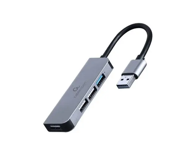 Hub USB Gembird UHB-U3P1U2P3-01, 4 porturi, 1x USB3.1 + 3x USB2.0, Aluminiu 