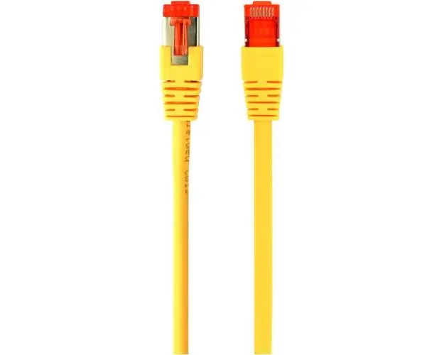 Cablu S/FTP GEMBIRD Cat6a, LSZH, cupru, 0.25 m, galben, AWG27, dublu ecranat PP6A-LSZHCU-Y-0.25M