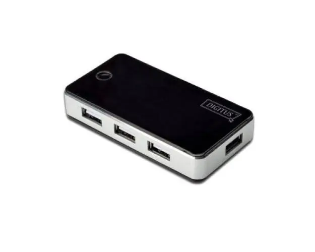 HUB USB 2.0, 7 porturi, cu alimentare, Digitus