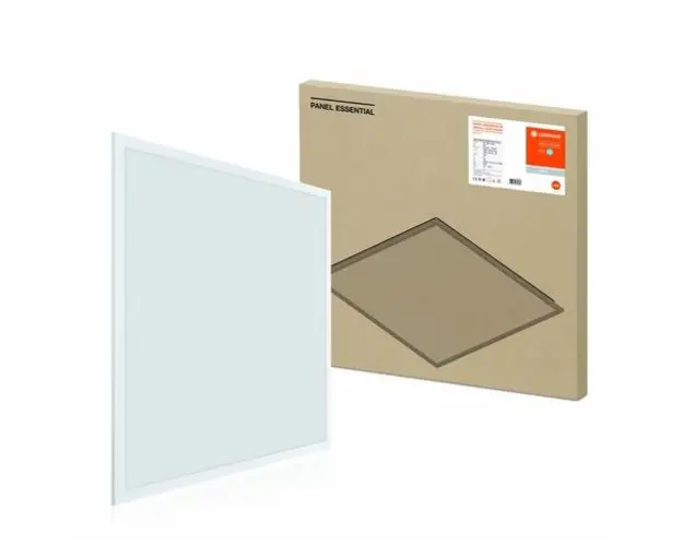 Panou LED Ledvance PANEL Essential, 36W, 3850 lm, lumina neutra (4000K), IP20, 596x596x35mm, aluminiu, Alb