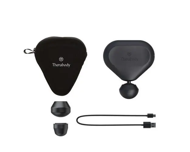 Dispozitiv de masaj Therabody Theragun mini Black 2nd Generation, 3 viteze, design ergonomic, Negru