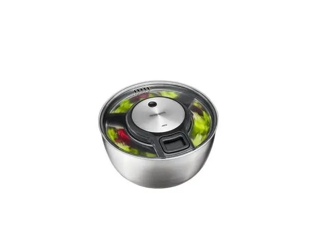 Uscator salata, Gefu, Inox, 5 l, Argintiu/Negru