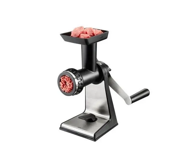 Masina de tocat carne manuala, Gefu, Inox (Negru/Argintiu)