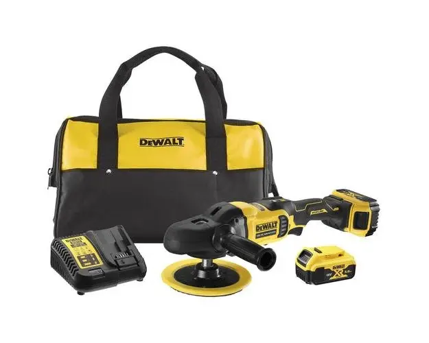 Masina de lustruit cu acumulator, DeWALT DCM849P2-QW, 18V, Galben/Negru