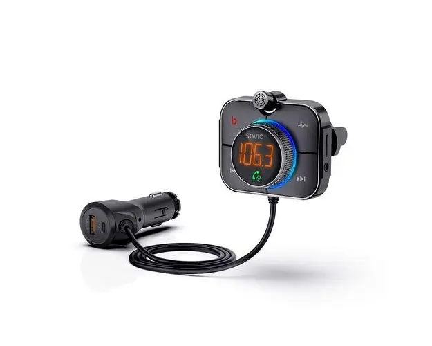 Modulator FM, Bluetooth 5.0, Savio TR-14, Quick Charge 3.0, Power Delivery 3.0, Slot Card microSD, Handsfree Car Kit, Bass Boost
