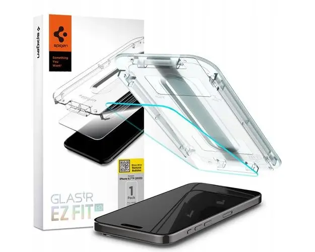 Folie protectie iPhone 15 Pro Max, Spigen, Transparent