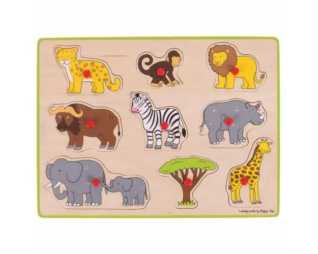 Puzzle din lemn incastru BigJigs Safari BJ258