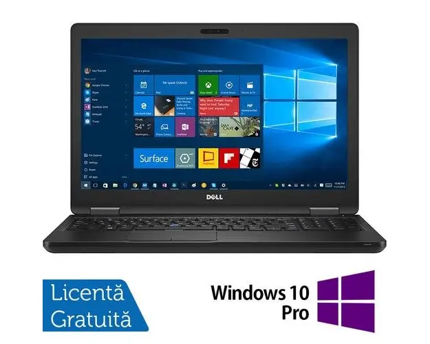 Laptop Refurbished Dell Latitude 5580, Intel Core i5-7200U 2.50GHz, 8GB DDR4, 256GB SSD, 15.6 Inch Full HD, Tastatura Numerica + Windows 10 Pro