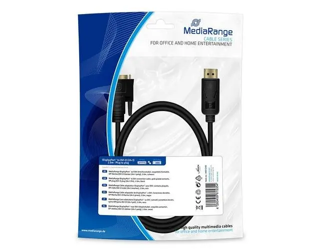Cablu de conectare MediaRange, DisplayPort/DVI, 2 m, Negru