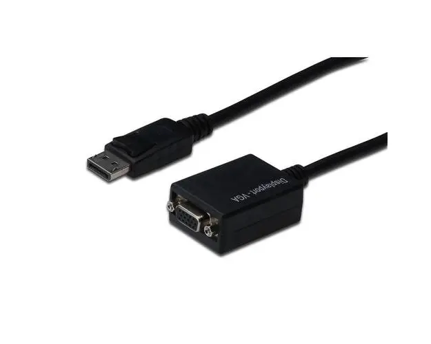 Cablu Assmann, Displayport/VGA, 15cm, Negru