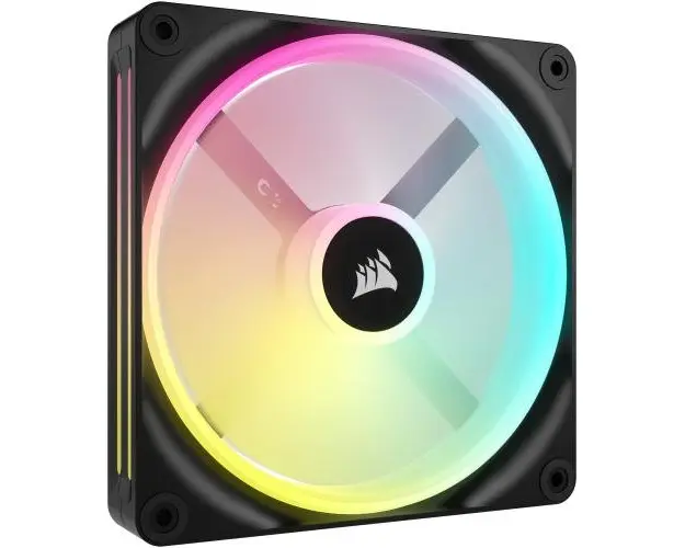 Pachet 2 Ventilatoare Corsair iCUE LINK QX140 RGB Magnetic Dome, Starter Kit, 140 mm (Negru)