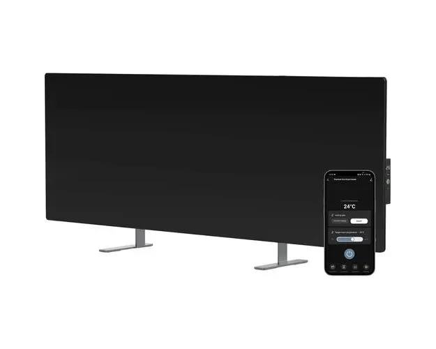 Convector electric de podea/perete AENO AGH0004S, Ecran LED, 700 W, Wi-Fi, Infrarosu, Negru