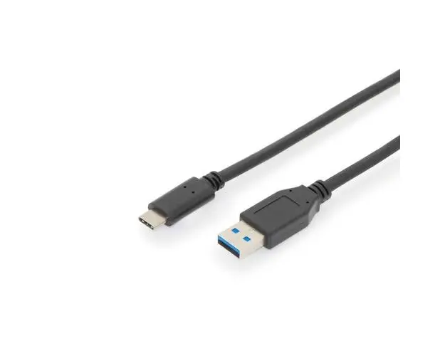 Cablu de conectare USB tip C, Assmann, tip C la A 1 m, AK-300146-010-S, Negru