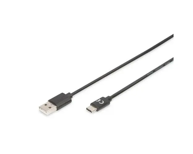 Cablu de conectare USB tip C, Assmann, tip C la A, 1 m, negru AK-300154-010-S