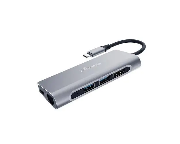 Cablu adaptor multiport 7in1 MediaRange, USB C, Argintiu