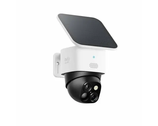 Camera Supraveghere Video Eufy SoloCam S340, Wireless, Panou Solar, Dual Camera, Pan and Tilt, Supraveghere 360, 2.4 GHz Wi-Fi (Alb)