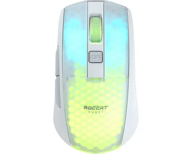 Mouse wireless gaming Roccat Burst Pro Air, 81g, 19000 DPI, switch optic, Alb