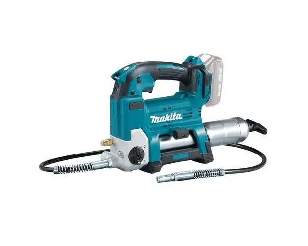 Masina de gresat pe acumulator Makita DGP180Z, 18 V, 690 bar presiune maxima, 290 l/min debit maxim, 120 cm lungime furtun, fara acumulator/incarcator