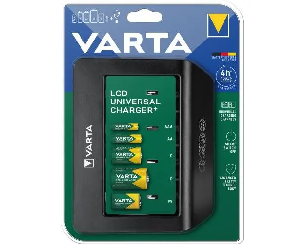 Incarcator baterii, VARTA, Universal, LCD