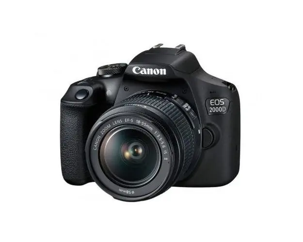 Canon EOS 2000D + EF-S 18-55mm f/3.5-5.6 IS II, 24.1 MP, 3.5F - 5.6F, Wi-Fi, NFC (Negru)