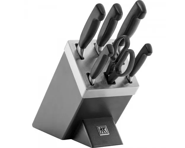 Set 5 cutite cu suport, Zwilling, Gri/Negru