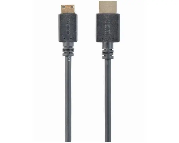 Cablu video Gembird HDMI (T) la Mini-HDMI (Type C)(T), 3m, conectori auriti, rezolutie maxima 4K DCI la 60 Hz, Negru, CC-HDMI4C-10