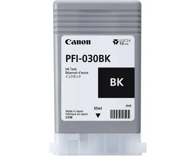 Cartus cerneala Canon PFI-030BK, Black, capacitate 55ml, pentru Canon imagePROGRAF TA-20, imagePROGRAF TA-30