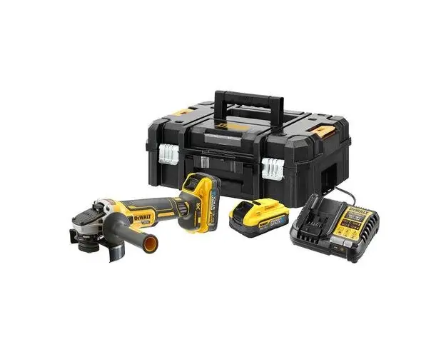 Polizor unghiular cu acumulator DCG409H2T Flexvolt, M14, disc 125 mm, 9000 rpm, 18V/2x5.0 Ah Powerstack, Dewalt
