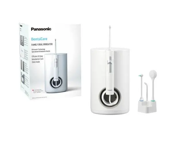 Irigator oral Panasonic Ultrasonic EW1614W503, Stationar, Child Mode, 10 trepte de presiune, presiunea maxima 647kPa, capacitate rezervor 600 ml, 4 duze (Alb)