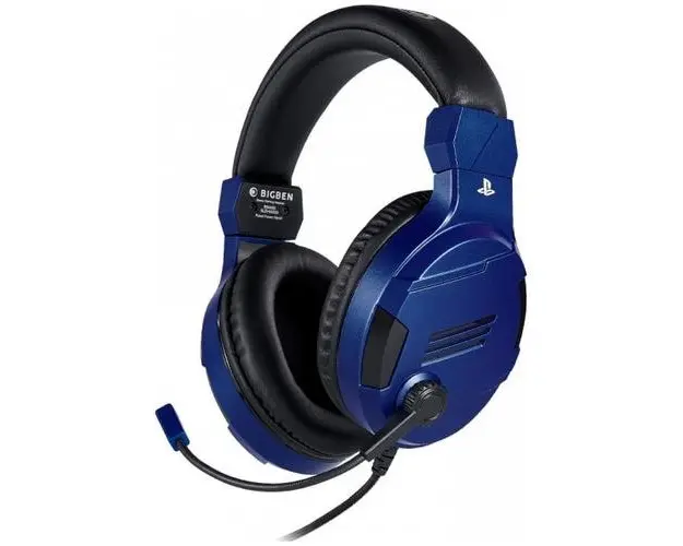 Casti Gaming Stereo BigBen Headset Licenta Sony Playstation, PC, Jack 3.5mm, Cablu 1.2m (Albastru)