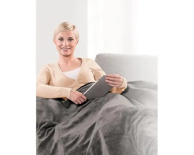Patura dubla cu incalzire electrica cu 7 trepte de incalzire, 160x130 cm, material ultra moale fleecy, temporizator, protectie impotriva incalzirii, telecomanda