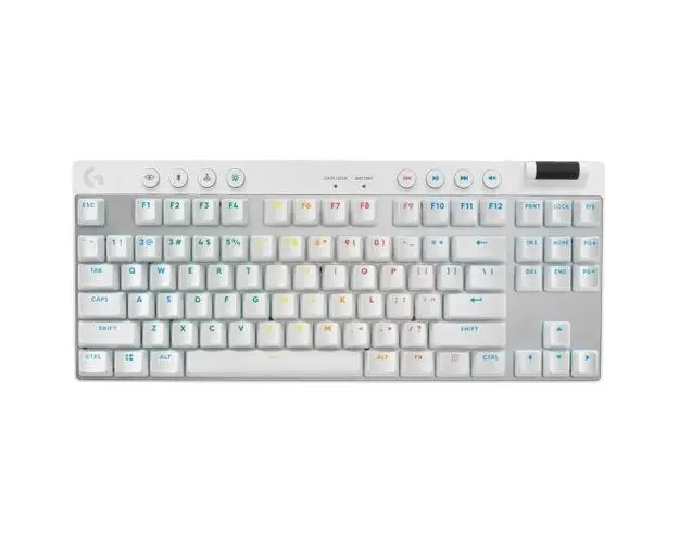 Tastatura Gaming Wireless Logitech G PRO X TKL Lightspeed, Bluetooth, RGB (Alb)