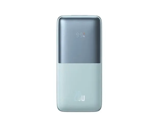 Acumulator Extern Bipow, Baseus, Power Bank 10000mAh, 20W, cu cablu USB-C PD QC compatibil cu SAMSUNG AFC (Albastru)