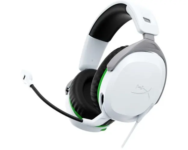 Casti Gaming cu fir HyperX CloudX Stinger 2 Xbox/PC, jack 3,5mm pentru conectare direct la controller, drivere 50mm, slidere gradate, microfon cu noise cancelling, spuma cu memorie (Alb)