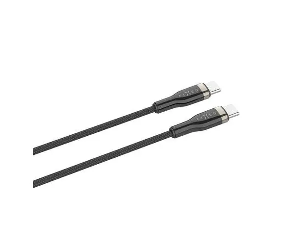 Cablu de incarcare si date FIXED cu impletitura lunga, conectori USB-C/USB-C, suport PD, 2m, USB 2.0, 100W, (Negru)