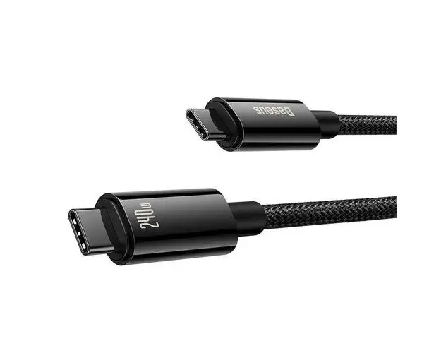 Cablu de date Baseus Tungsten Gold, USB Type-C, 240W, 2m (Negru)