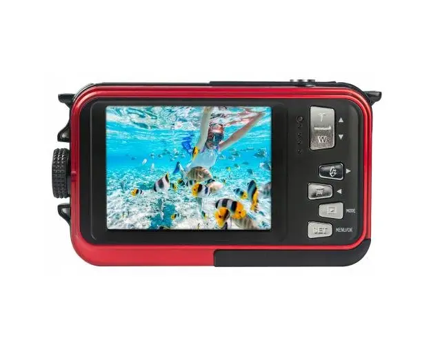Camera subacvatica Agfaphoto WP8000, 24MP, Full HD, Display 2.7inch (Rosu)