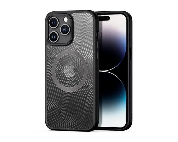 Carcasa DuxDucis AIMO MagSafe compatibila cu iPhone 15 Pro Max, Negru