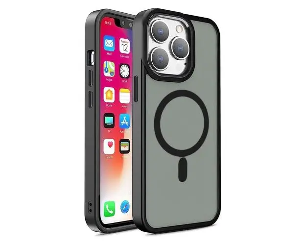 Carcasa Armored Magnetic MagSafe compatibila cu iPhone 15 Pro Max, Negru