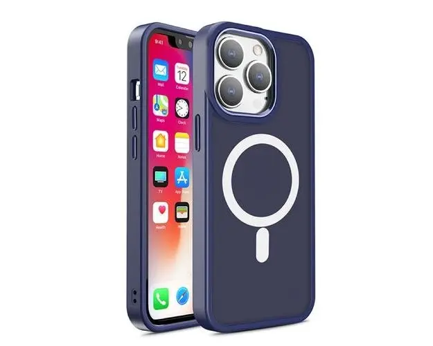 Carcasa Armored Magnetic MagSafe compatibila cu iPhone 15, Albastru