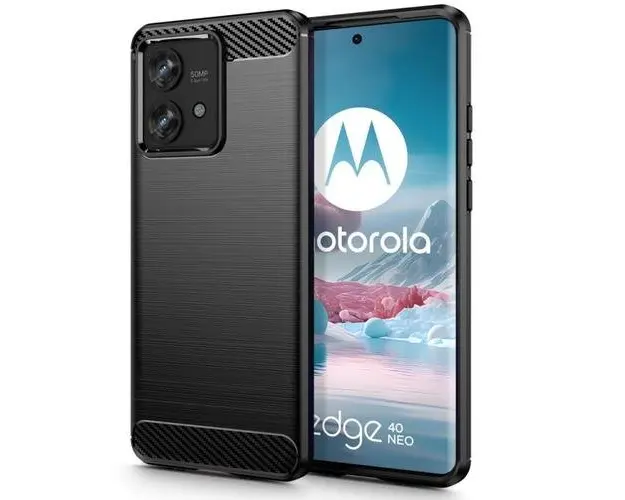 Carcasa TECH-PROTECT TPUCARBON compatibila cu Motorola Edge 40 Neo, Negru