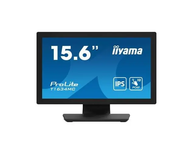 Monitor IPS LED Iiyama 15.6inch T1634MC-B1S, Full HD (1920 x 1080), VGA, HDMI, DisplayPort, Touchscreen (Negru)