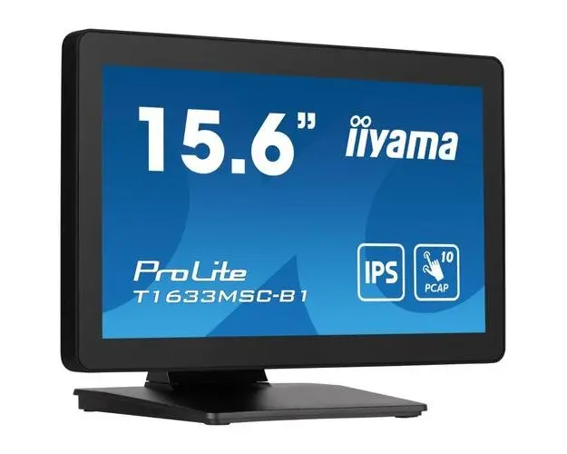 Monitor IPS LED Iiyama ProLite 15.6inch T1633MSC-B1, Full HD (1920 x 1080), HDMI, DisplayPort, Boxe, Touchscreen (Negru)