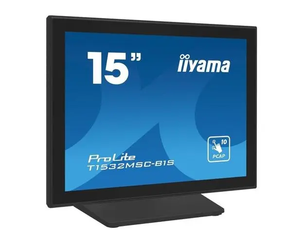 Monitor TN LED Iiyama 15inch T1532MSC-B1S, 1024 x 768, VGA, HDMI, DisplayPort, Touchscreen (Negru)