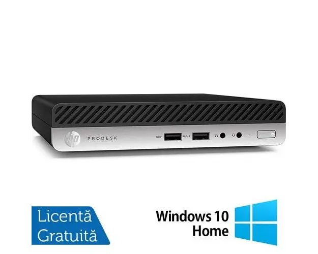 Calculator Sistem PC Refurbished HP ProDesk 400 G5 Mini PC, Intel Core i5-9500T 2.20 - 3.70GHz, 8GB DDR4, 256GB SSD + Windows 10 Home